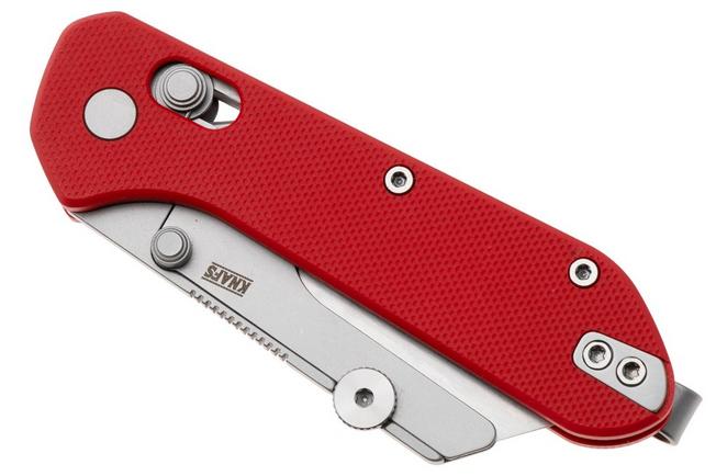 Afbeelding voor KNAFS Yuti 00626, Stonewashed Blade Holder, Red G10, utility zakmes