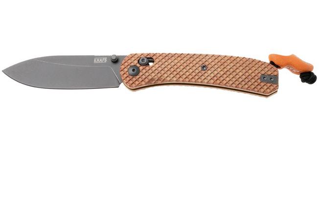 Afbeelding voor Knafs (Neder)Lander 2 KNAFS-00629 Stonewashed Moondust PVD S35VN, Stroopwafel Scales, Knivesandtools Exclusive zakmes, Ben Petersen design