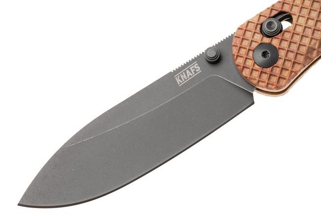 Afbeelding voor Knafs (Neder)Lander 2 KNAFS-00629 Stonewashed Moondust PVD S35VN, Stroopwafel Scales, Knivesandtools Exclusive zakmes, Ben Petersen design
