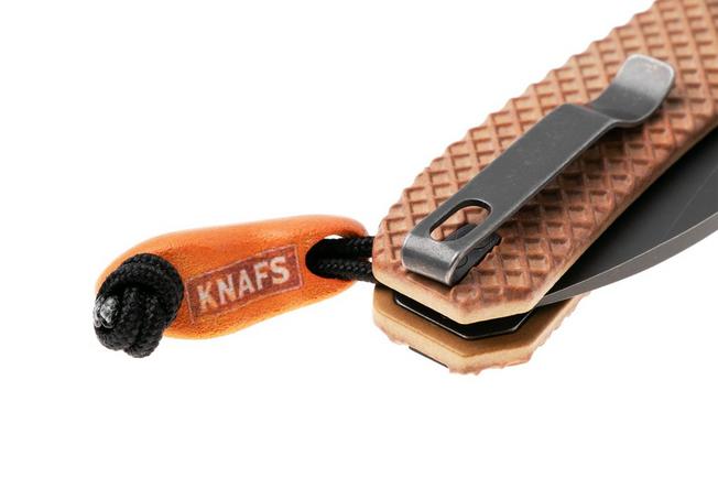 Afbeelding voor Knafs (Neder)Lander 2 KNAFS-00629 Stonewashed Moondust PVD S35VN, Stroopwafel Scales, Knivesandtools Exclusive zakmes, Ben Petersen design