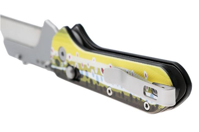 Afbeelding voor KNAFS Yuti 00658, Stonewashed Blade Holder, Brown Trout G10, utility zakmes