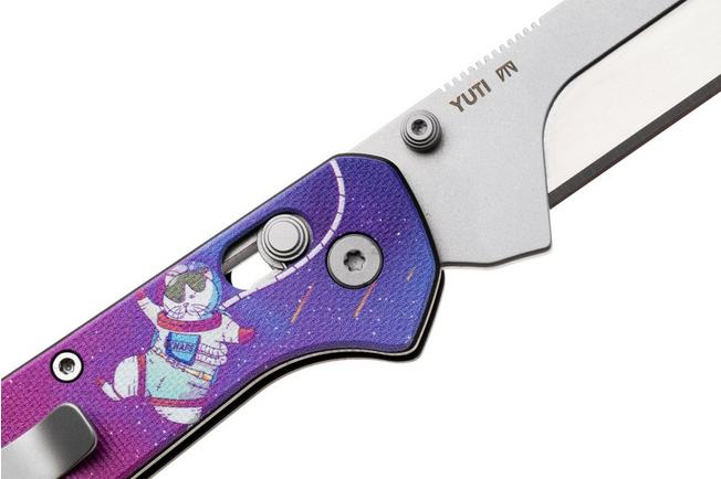 Afbeelding voor KNAFS Yuti 00659, Stonewashed Blade Holder, Kitty Cosmo Crew G10, utility zakmes