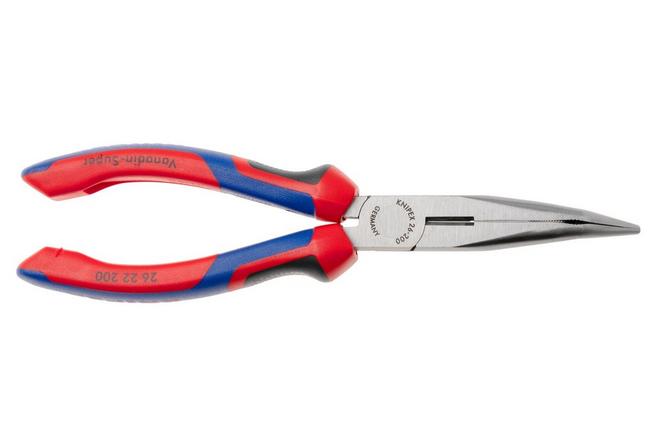 Afbeelding voor KNIPEX 2622200, telefoontang 45° met zijsnijder, 200 mm