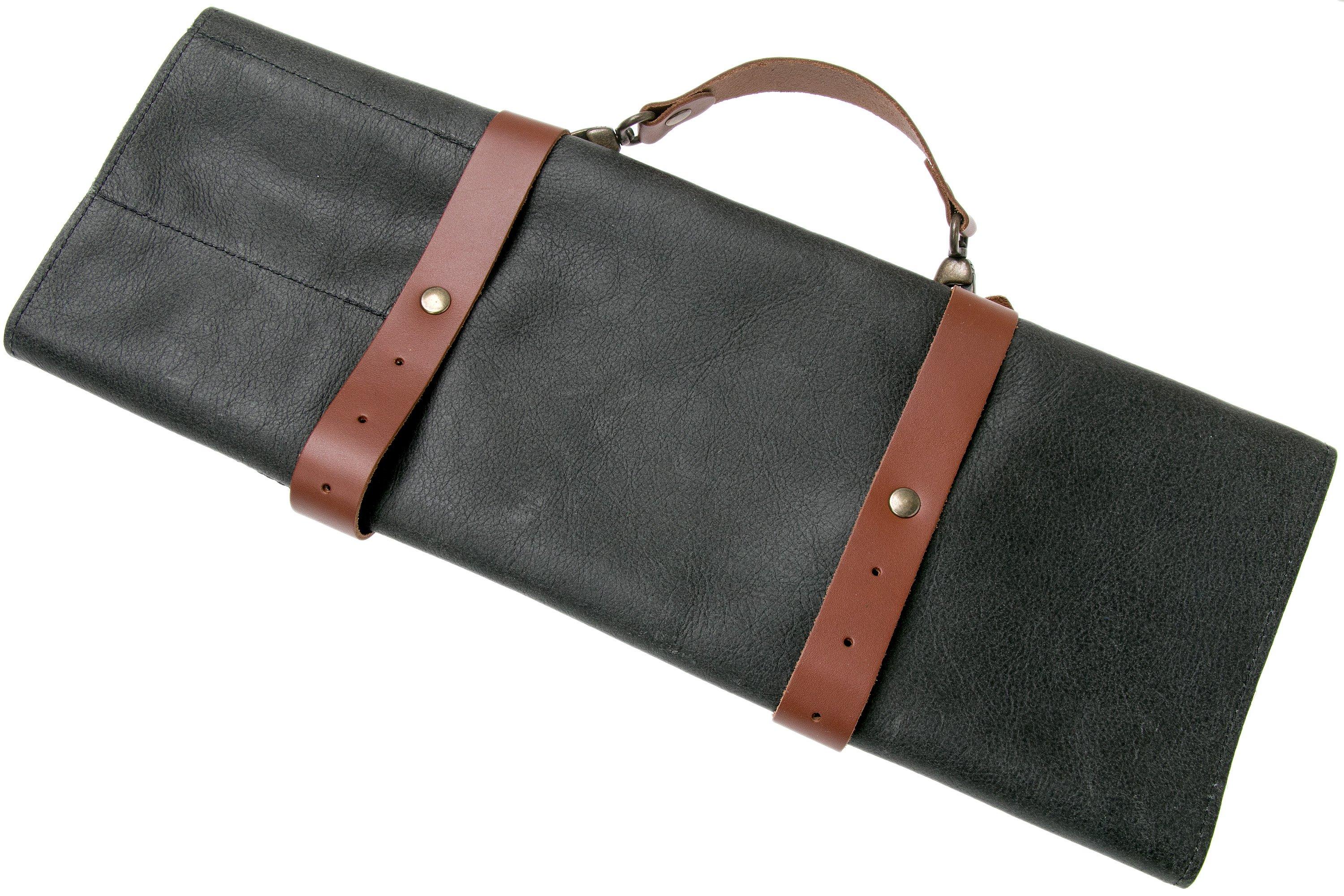 Knivesandtools leather knife bag Utah Black 45x47 Advantageously