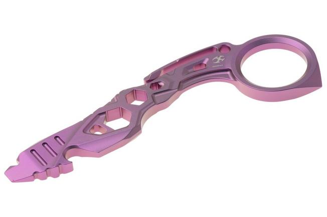 Afbeelding voor Kansept EDC Tool PryMate G008A4 Purple Anodized Titanium, multifunctionele pry-bar, Sebastian Irawan design