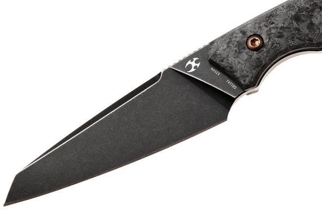 Afbeelding voor Kansept G011A1 Parr, Blackwashed, S35VN, Black Shred Carbon Fiber, vaststaand mes, Jonathan Styles design
