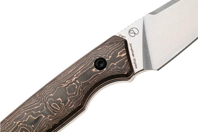 Afbeelding voor Kansept Parr G011A2 Blackwashed CPM-S35VN, Copper Carbon Fiber vaststaand mes, Jonathan Styles design