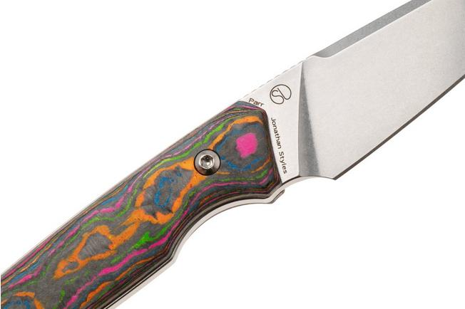Afbeelding voor Kansept Parr G011A3 Blackwashed CPM-S35VN, 80S Camo Carbon Fiber vaststaand mes, Jonathan Styles design