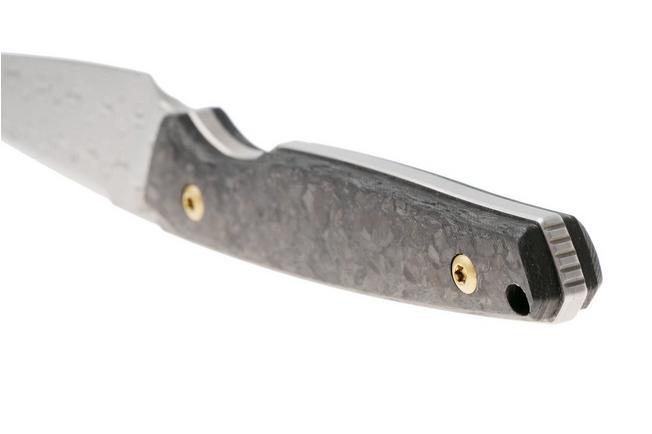 Afbeelding voor Kansept Parr G011A4 Damascus, Shred Carbon Fiber vaststaand mes, Jonathan Styles design