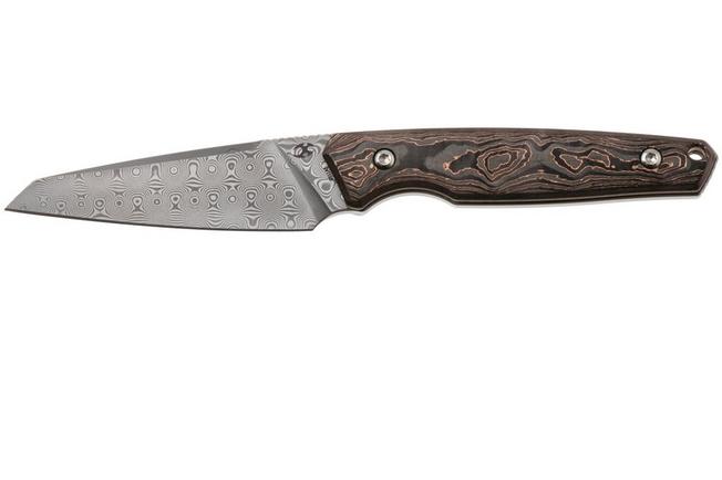 Afbeelding voor Kansept Parr G011A5 Damascus, Copper Carbon Fiber vaststaand mes, Jonathan Styles design
