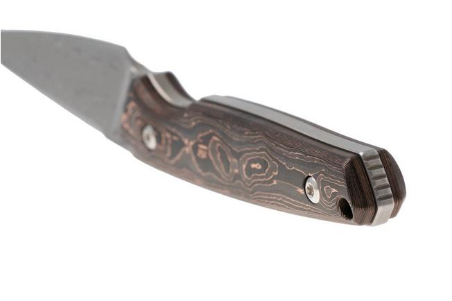 Afbeelding voor Kansept Parr G011A5 Damascus, Copper Carbon Fiber vaststaand mes, Jonathan Styles design