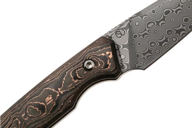 Afbeelding voor Kansept Parr G011A5 Damascus, Copper Carbon Fiber vaststaand mes, Jonathan Styles design