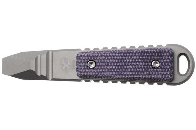 Immagine per Kansept Kursor G015B2 Plain Titanium, Purple Micarta Inlay, piede di  porco, design di Justin Koch