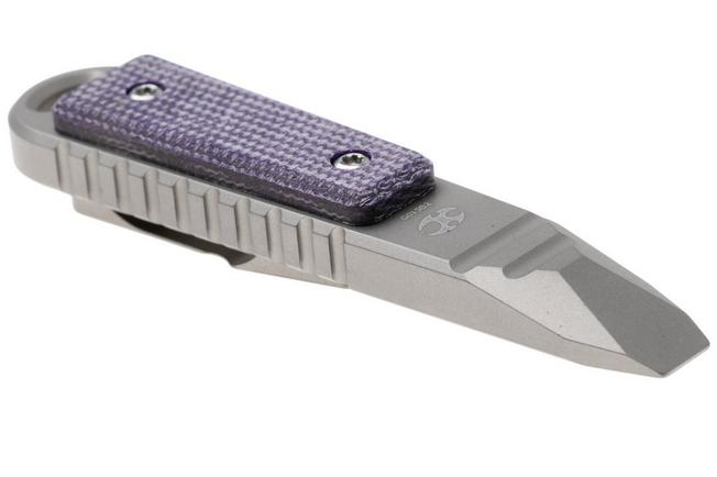 Immagine per Kansept Kursor G015B2 Plain Titanium, Purple Micarta Inlay, piede di  porco, design di Justin Koch