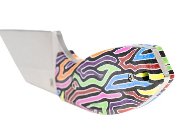 Afbeelding voor Kansept Siafu G016A3 Stonewashed D2, Multi Color Arcade Pattern G-mascus vaststaand mes, Dirk Pinkerton design