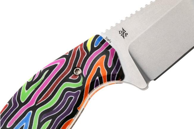 Afbeelding voor Kansept Siafu G016A3 Stonewashed D2, Multi Color Arcade Pattern G-mascus vaststaand mes, Dirk Pinkerton design