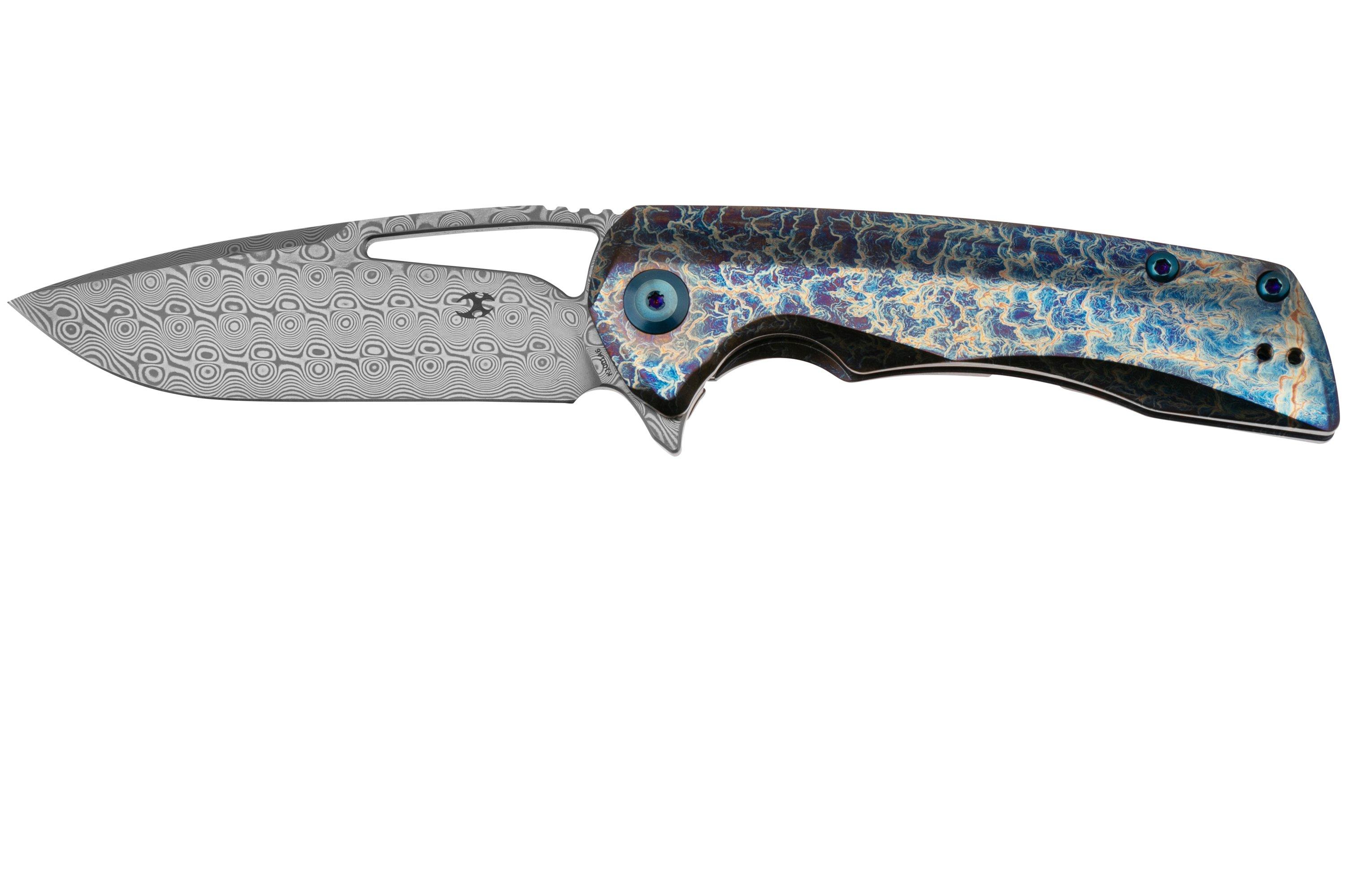 Kansept Kryo K1001A6 Damascus, Lightning Strike Titanium, pocket