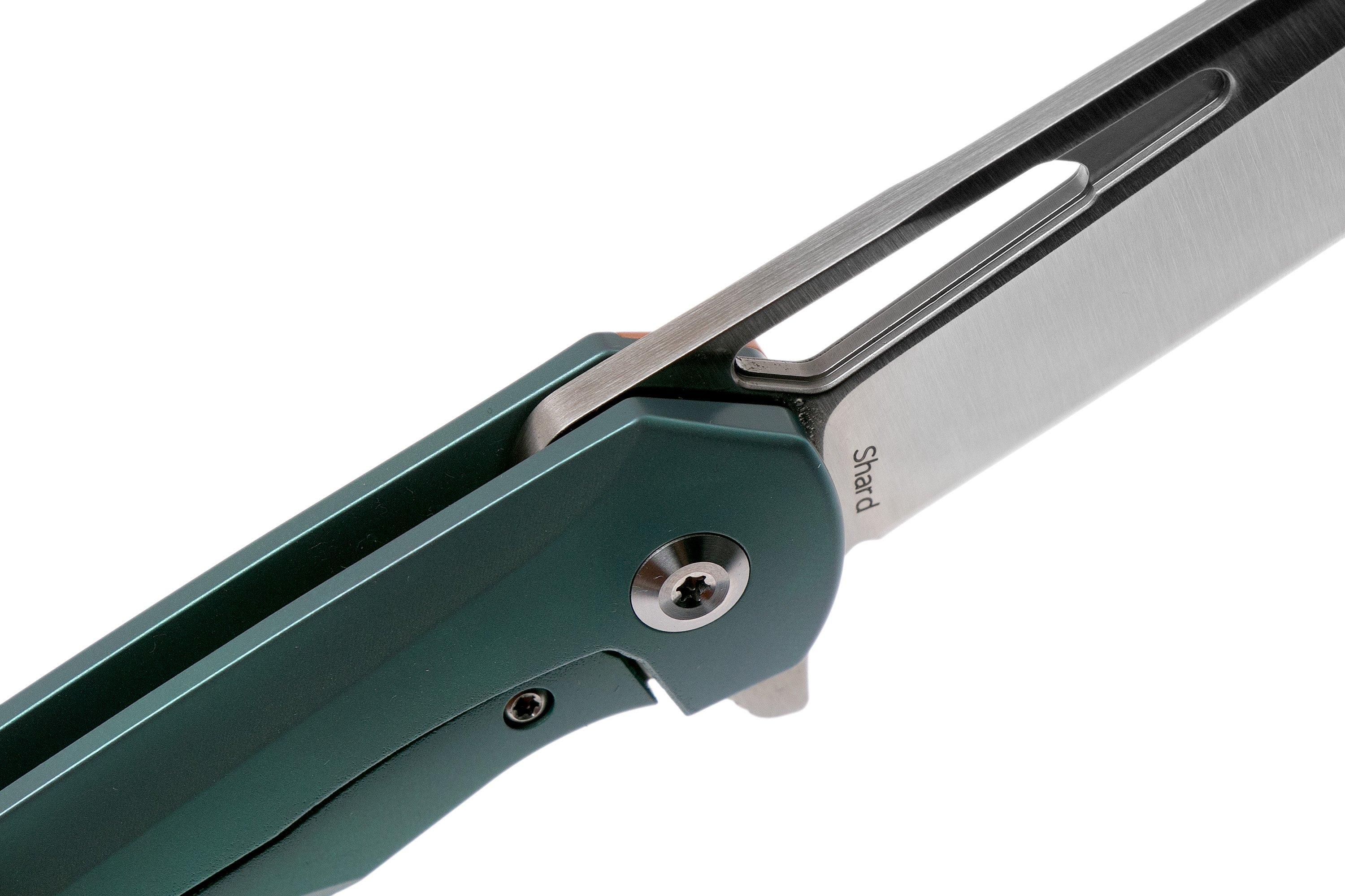 Kansept Shard K1006A6 Green Titanium, Copper Inlay pocket knife, Kim ...