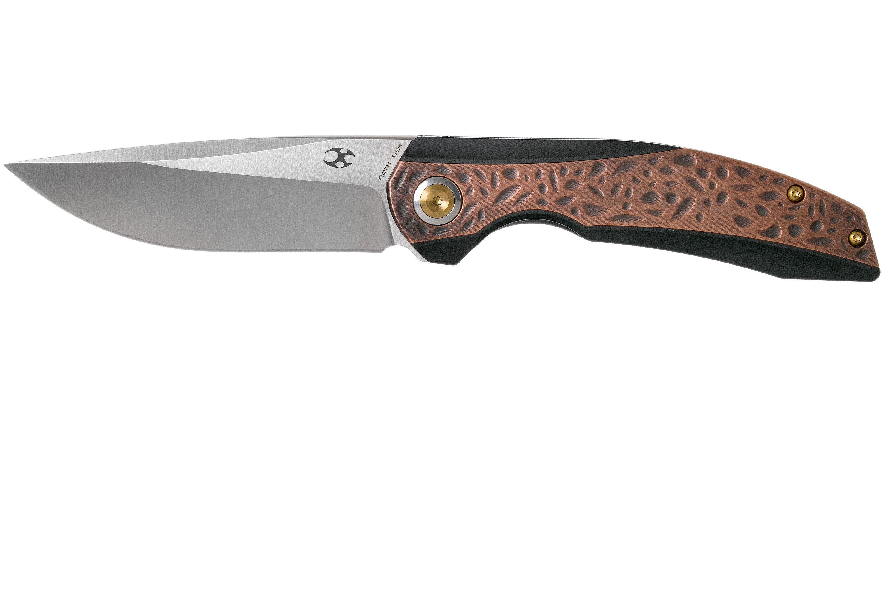 Kansept Accipiter K1007A5 Black Titanium, Copper Inlay pocket knife