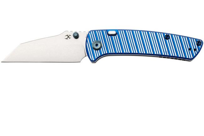 Afbeelding voor Kansept Main Street K1015H3 Stonewashed Elmax, Blue & Plain Striped Aluminum, zakmes, Dirk Pinkerton design