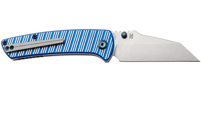 Afbeelding voor Kansept Main Street K1015H3 Stonewashed Elmax, Blue & Plain Striped Aluminum, zakmes, Dirk Pinkerton design