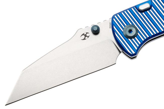 Afbeelding voor Kansept Main Street K1015H3 Stonewashed Elmax, Blue & Plain Striped Aluminum, zakmes, Dirk Pinkerton design