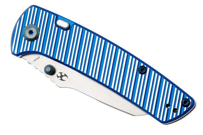 Afbeelding voor Kansept Main Street K1015H3 Stonewashed Elmax, Blue & Plain Striped Aluminum, zakmes, Dirk Pinkerton design