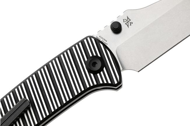 Afbeelding voor Kansept Main Street K1015H4 Stonewashed Elmax, Black & Plain Striped Aluminum, zakmes, Dirk Pinkerton design