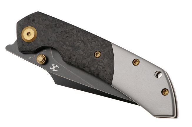 Afbeelding voor Kansept Fenrir K1034A1 Black TiCN CPM S35VN, Shred Carbon Fiber Titanium, zakmes, Greg Schob design