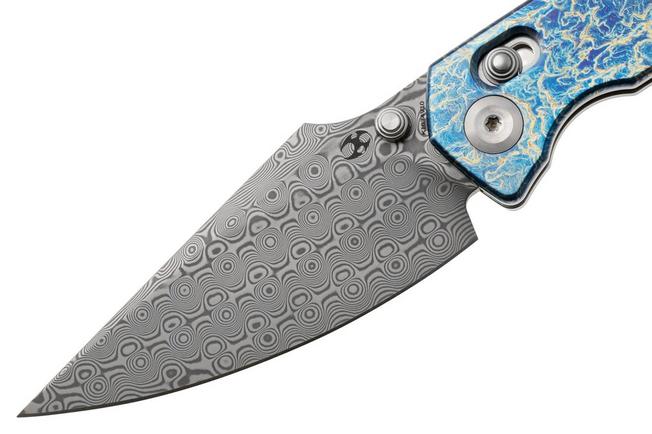 Afbeelding voor Kansept Fenrir K1034V10 Acid-etched Damascus, Lightning Strike Titanium, zakmes, Greg Schob design