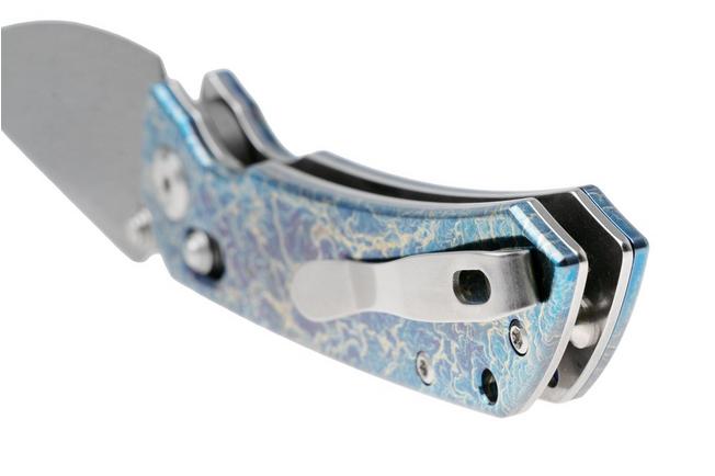 Afbeelding voor Kansept Fenrir K1034V10 Acid-etched Damascus, Lightning Strike Titanium, zakmes, Greg Schob design