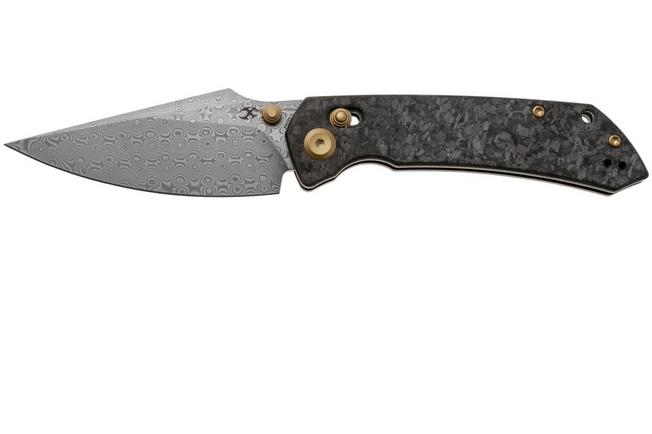 Afbeelding voor Kansept Fenrir K1034V1 Damascus, Shred Carbon Fiber, zakmes, Greg Schob design