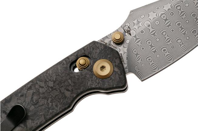 Afbeelding voor Kansept Fenrir K1034V1 Damascus, Shred Carbon Fiber, zakmes, Greg Schob design