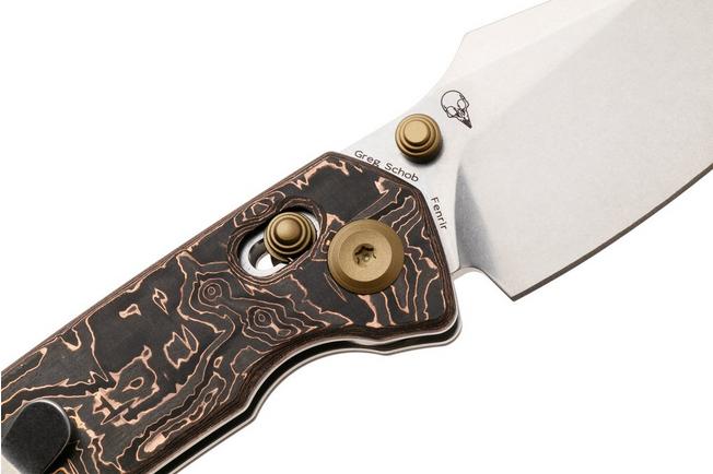 Afbeelding voor Kansept Fenrir K1034V3 Stonewashed CPM S35VN, Copper Carbon Fiber, zakmes, Greg Schob design