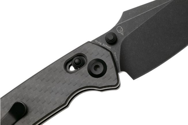 Afbeelding voor Kansept Fenrir K1034V5 Stonewashed CPM S35VN, Twill Carbon Fiber, zakmes, Greg Schob design