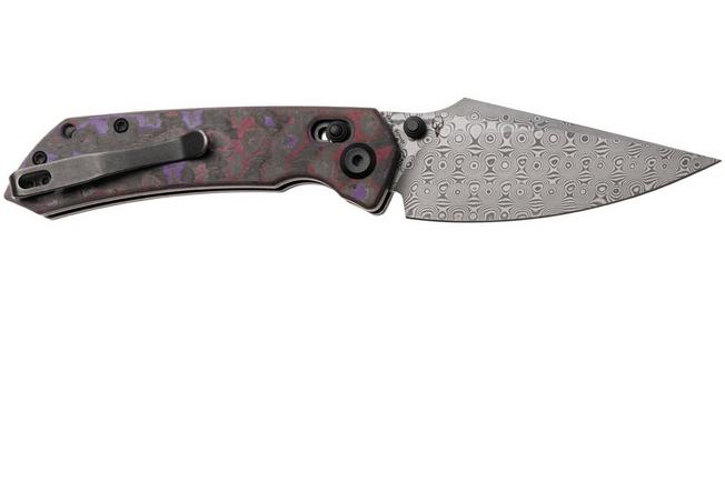 Afbeelding voor Kansept Fenrir K1034V9 Damascus, Purple Haze Fatcarbon, zakmes, Greg Schob design