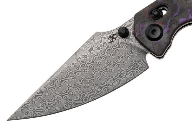 Afbeelding voor Kansept Fenrir K1034V9 Damascus, Purple Haze Fatcarbon, zakmes, Greg Schob design