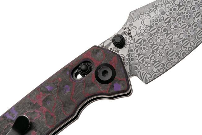 Afbeelding voor Kansept Fenrir K1034V9 Damascus, Purple Haze Fatcarbon, zakmes, Greg Schob design
