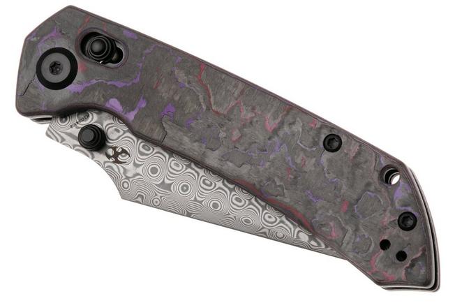 Afbeelding voor Kansept Fenrir K1034V9 Damascus, Purple Haze Fatcarbon, zakmes, Greg Schob design