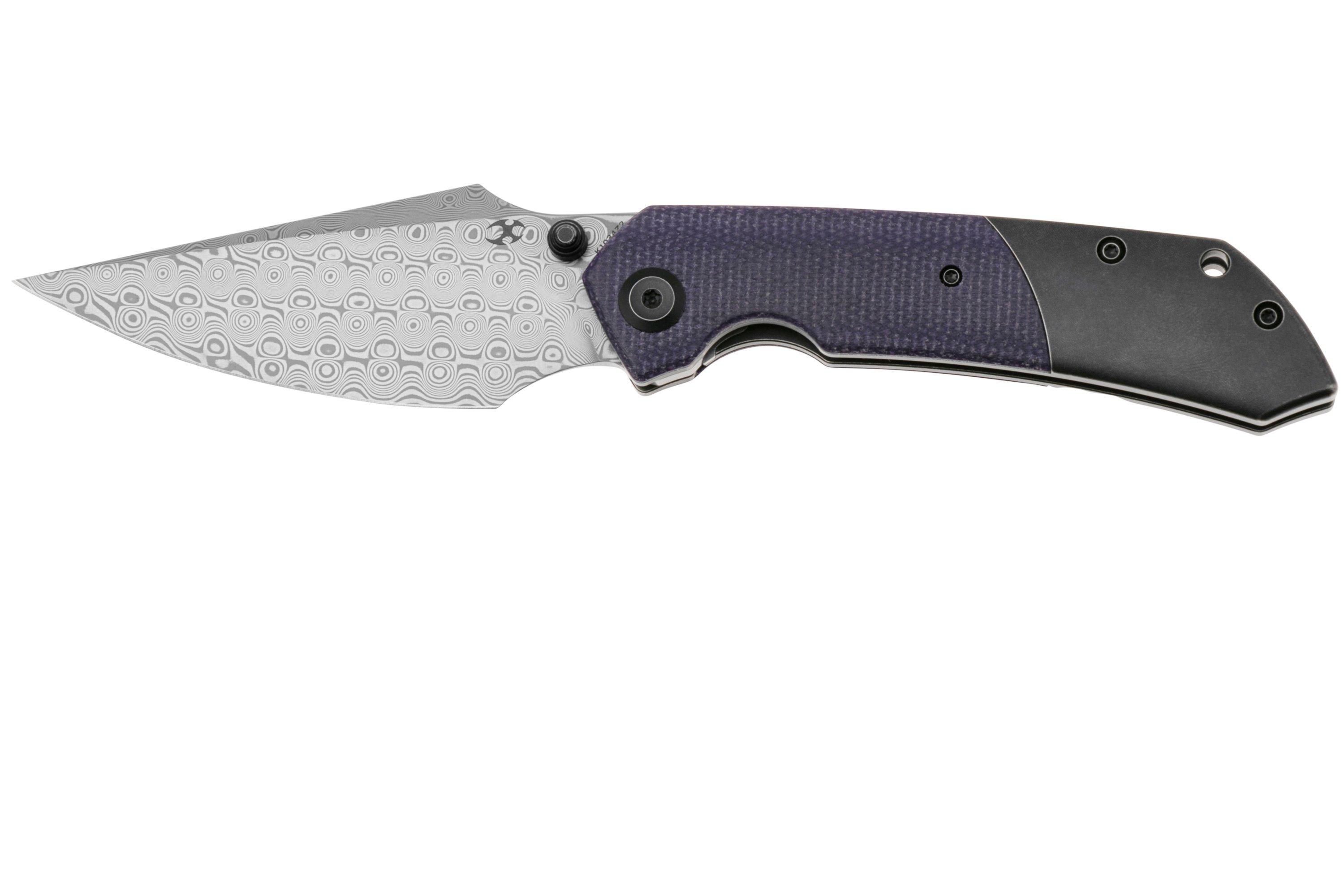 Kansept Fenrir K1034Z2 Damascus, Blackwashed Titanium, Purple