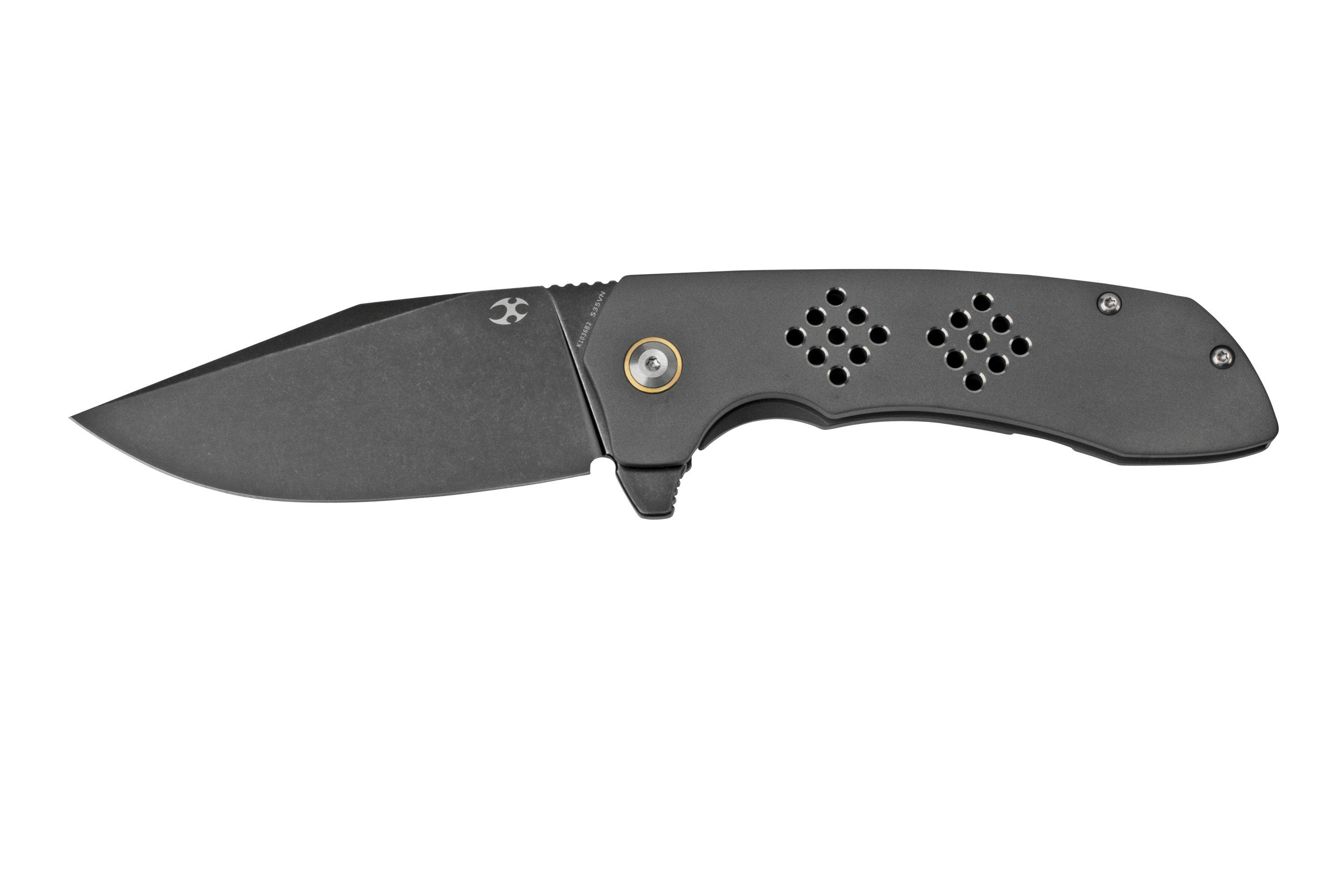 Kansept Entity K1036B2 Black, Silicon Carbided Titanium pocket knife ...