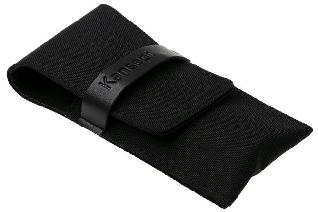 Afbeelding voor Kansept Loki K1058B5, Damascus Steel, Bronzed Frag Pattern Anodized Titanium zakmes, Steven Dunnuck design