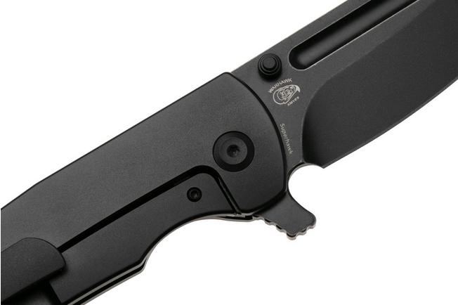 Afbeelding voor Kansept Superhawk K1084A1, Blackwashed CPM S35VN, Black Anodized Titanium zakmes, Warhawk Knives design