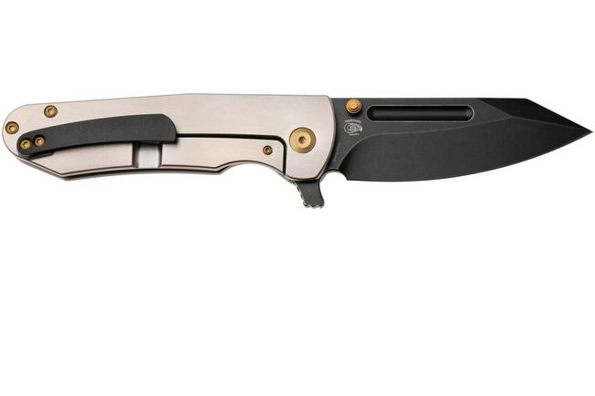 Afbeelding voor Kansept Superhawk K1084A2, Blackwashed CPM S35VN, Orange Peel Finished Titanium zakmes, Warhawk Knives design