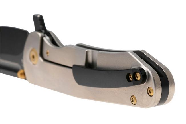 Afbeelding voor Kansept Superhawk K1084A2, Blackwashed CPM S35VN, Orange Peel Finished Titanium zakmes, Warhawk Knives design