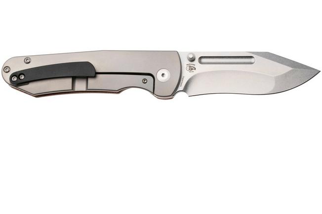 Afbeelding voor Kansept Superhawk K1084B1, Stonewashed CPM S35VN, Grey Titanium, Brown Micarta zakmes, Warhawk Knives design