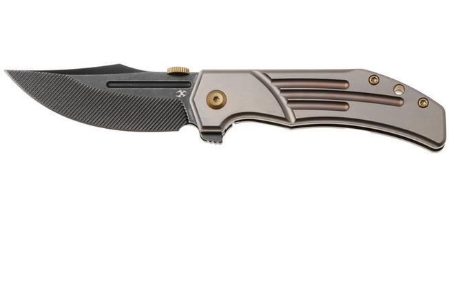 Afbeelding voor Kansept Orion K1089A5, Milled Blackwashed CPM S35VN, Bronze Anodized Titanium zakmes, JB Stout design