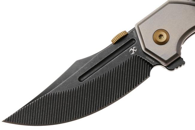 Afbeelding voor Kansept Orion K1089A5, Milled Blackwashed CPM S35VN, Bronze Anodized Titanium zakmes, JB Stout design