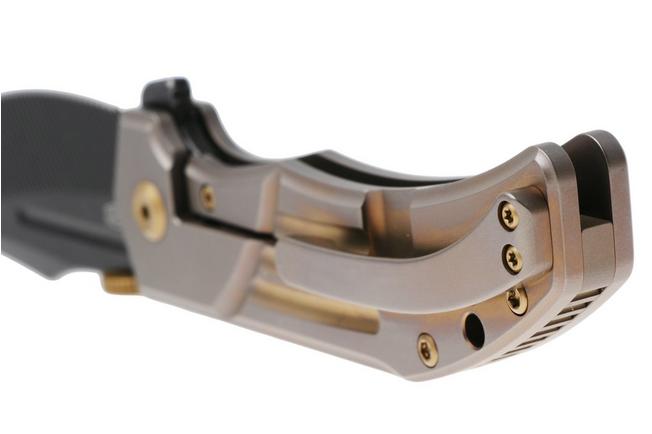 Afbeelding voor Kansept Orion K1089A5, Milled Blackwashed CPM S35VN, Bronze Anodized Titanium zakmes, JB Stout design