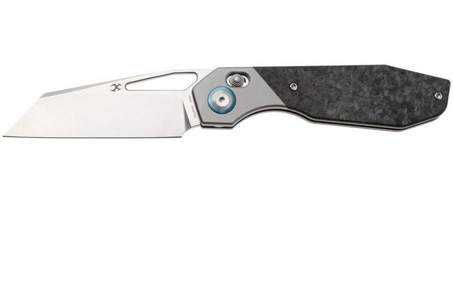 Immagine per Kansept QTRO K1118VA3 Stonewashed Elmax, Beadblasted Titanium, Copper Carbon Fiber Inlay, coltellino tascabile, design di Luft Concepts